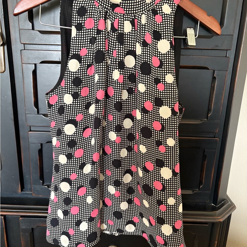 Milly Black and Pink Polka Dot Blouse